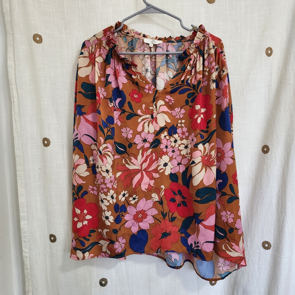 Entro Pink and Blue Floral Top